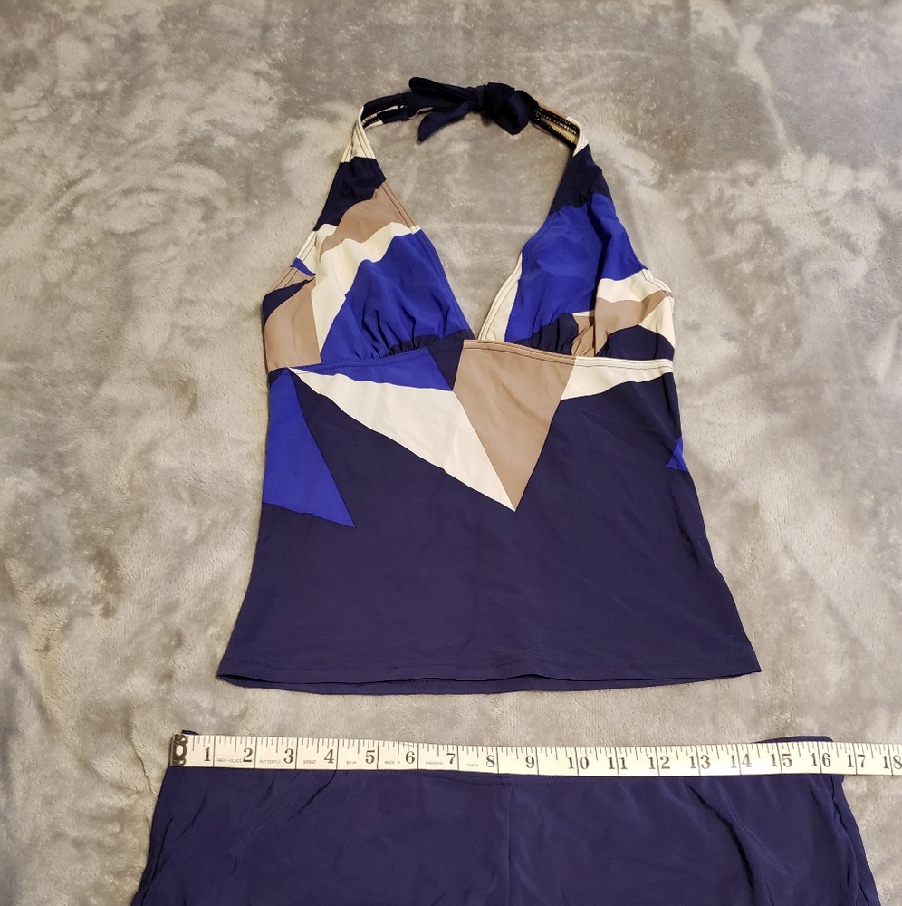 2 piece, halter top with boy shorts bathing suit